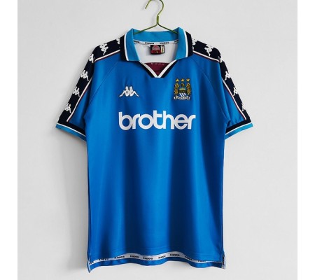 Manchester City 98/99 Home Blue Soccer Jersey